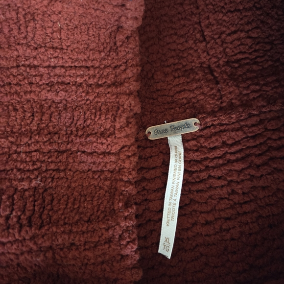 NWTs Free People Sweet Cranberry Be Yours Pullover Cowl Neck Sweater Cropped XL - Picture 5 of 9